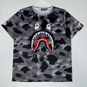 Bathing Ape BAPE Camo Shark T-Shirt Men's Size Large Dark Gray